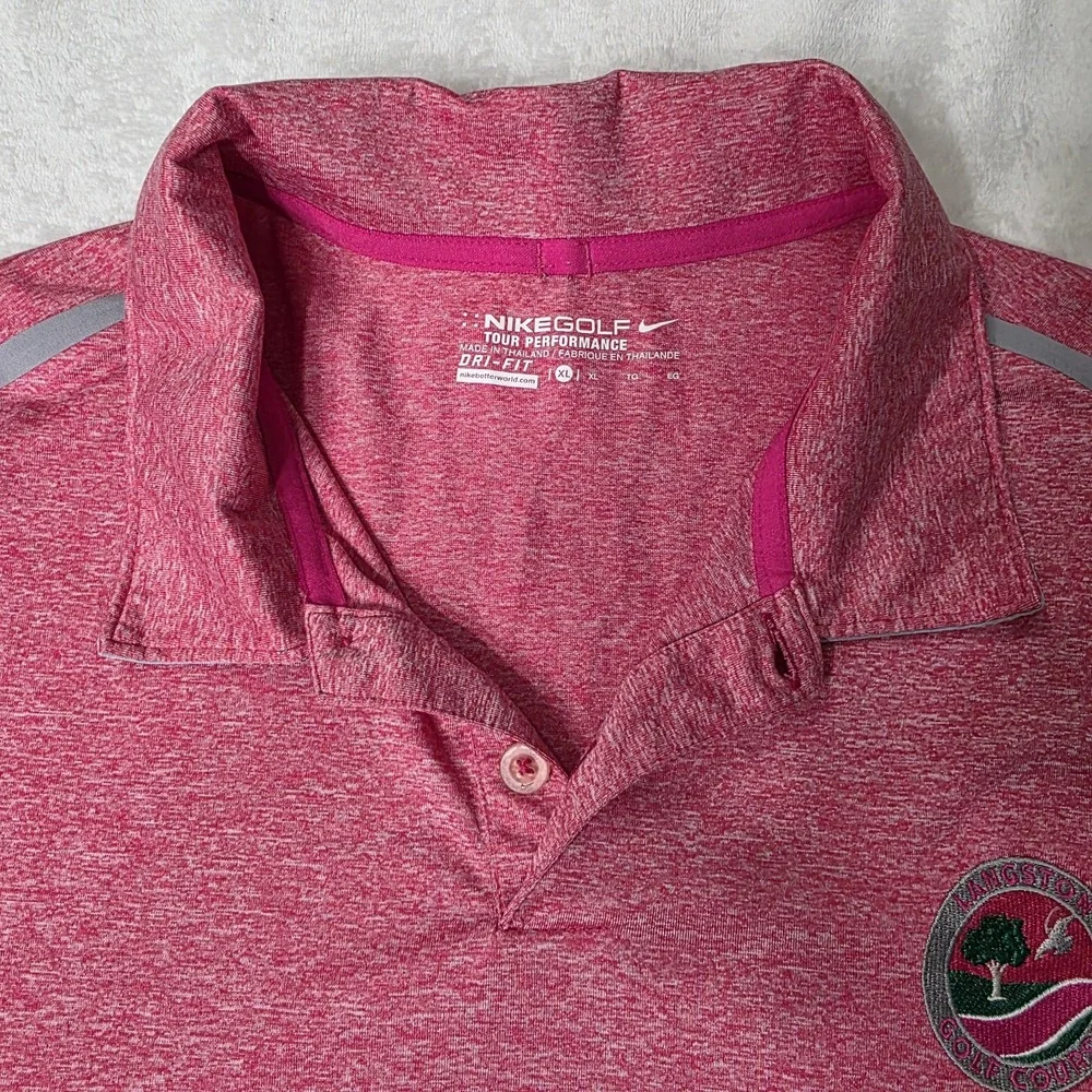 Nike Golf‎ Tour Performance Polo Shirt XL Light Red Pink Heather Stretch Casual
